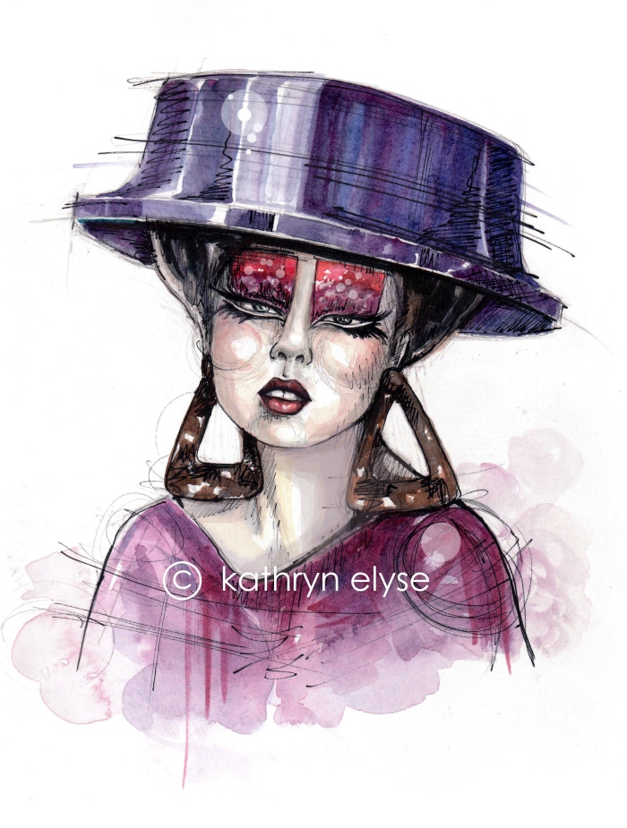 john galliano fashion illustration. Illustration of Dior Couture