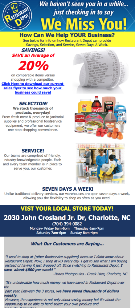 email marketing by anna marie lada at coroflot com restaurant depot charlotte nc flyer