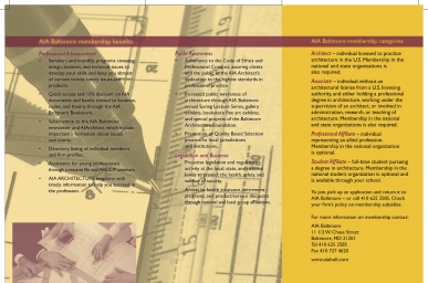 Brochure for Baltimore Chapter AIA