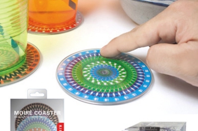 Moire Coaster  - world wide distribution via Kikkerland Design , NY