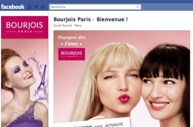 Création de la page d'accueil du Facebook de Bourjois