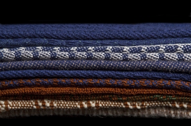 Stack of hand woven samples