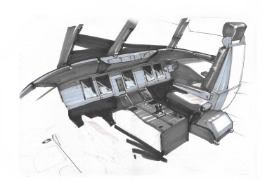 Sukhoi Superjet 100 cockpit sketch