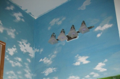 A realism landscape mural