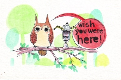 postcard design 5: Owl series