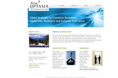 Arise Optasia | 2012 Ahead of the Trend | Home Page