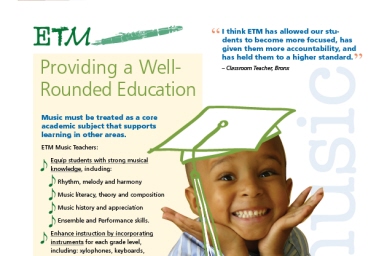 Education Through Music Brochure interior panel