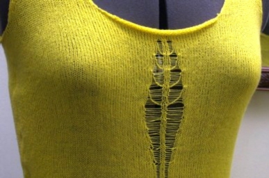 Yellow ladder lace tank