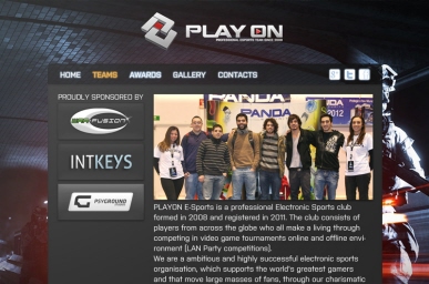 PLAYON Esports web interface