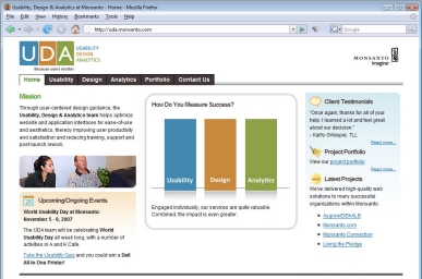 Monsanto Usability, Design & Analytics Website
