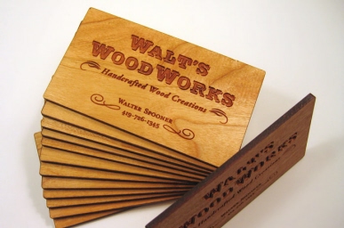 Laser Engraved Wood Business Cards