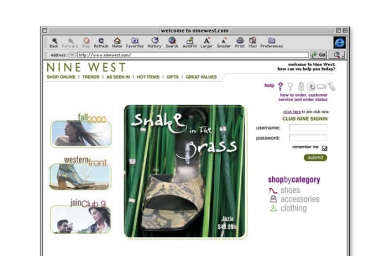 Art Direction and design for Nine West website