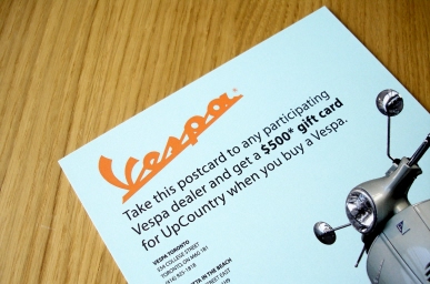Vespa promo: postcard
