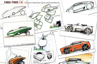 Personal and Ai sketches (pen/marker)