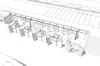 Exhibit design concept sketch