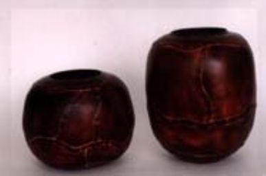 leather covred vase 