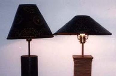 Lamp stand and lamp shade (leather and mdf wood)