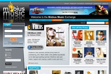 Proposed Mobius Music homepage (2006)