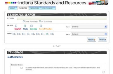 Indiana Standards and Resources 