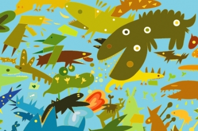 Illustration for kids' wrapping paper