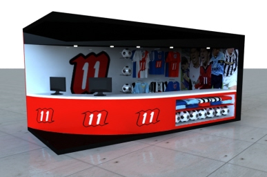 Stand exhibidor despedida Marcelo Salas
