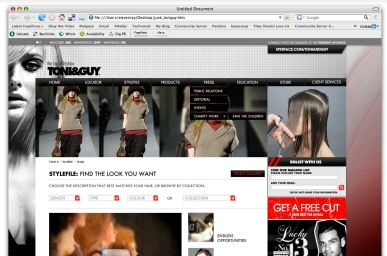 TONI&GUY Salon website (in Dev)