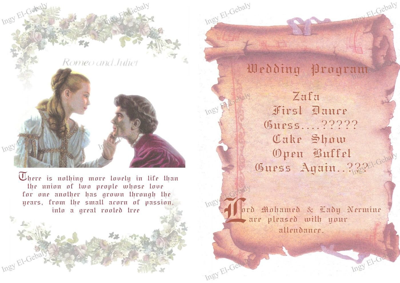 wedding cards by ingy elgebaly at coroflot com wedding program front page