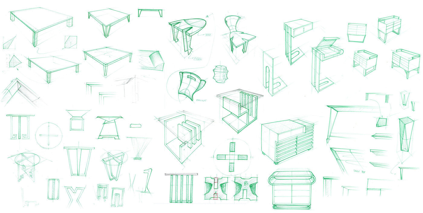 Leisure Sketches By Michael Dharmawan At Coroflot Various Tables Idea Generation Sketch For Coffee Table Bathroom Vanity Shelves End Some Of These Sketches Are Translated Into Cad Drawings And