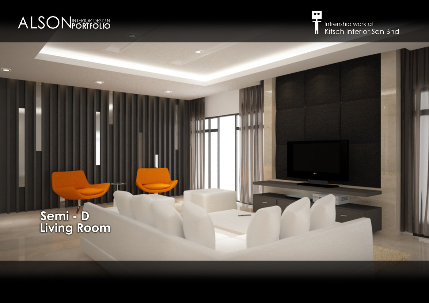 Internship work semi d living area design by tan seng wai at ... Design seng