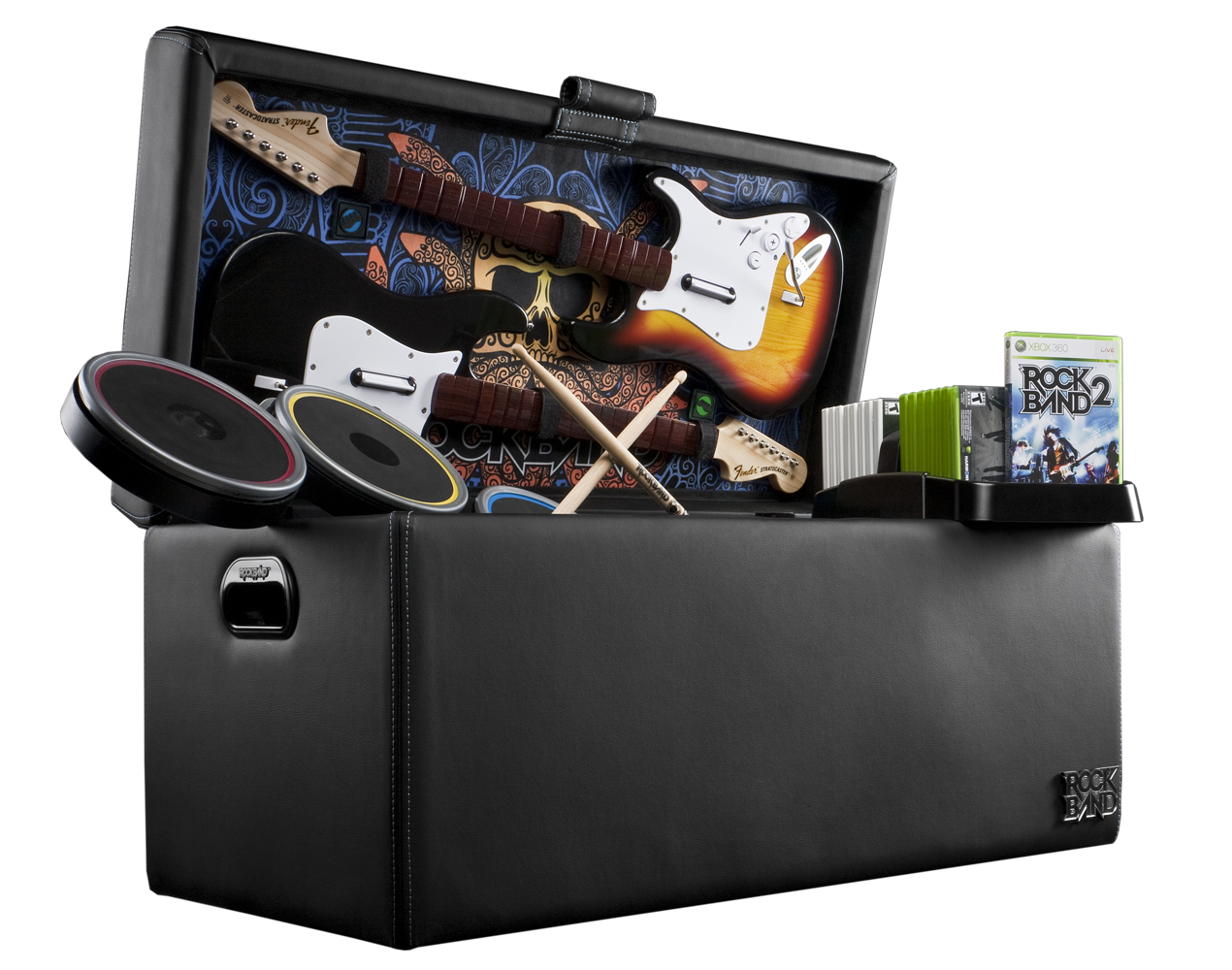 Product Integration By Michael Wisniach At Coroflot.com Rockband Ottoman - Skull N' Snakes - RockBand Branded Gaming Storage Ottoman - Product Integration By Michael Wisniach At Coroflot.com
