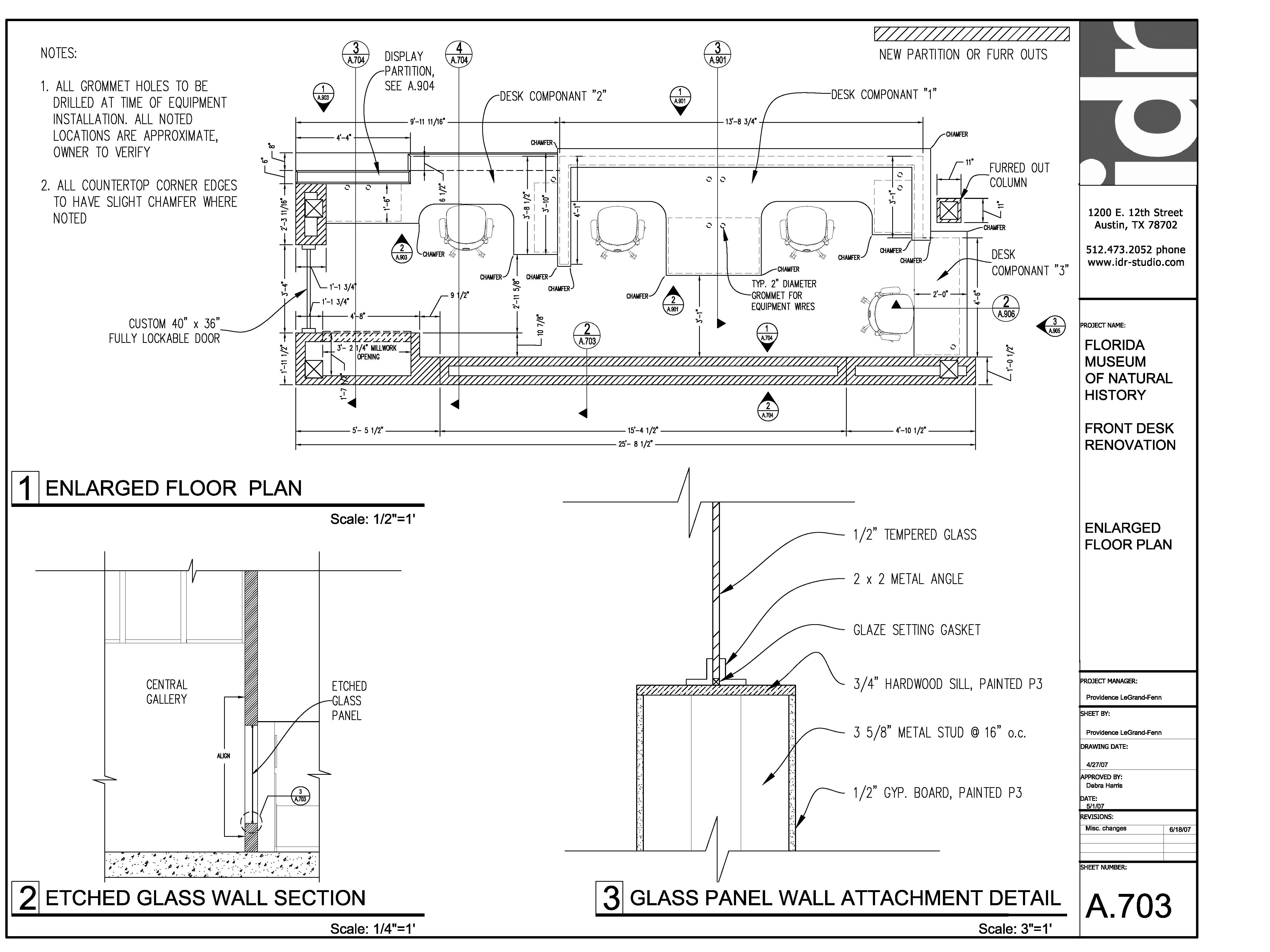 reception desk construction drawings