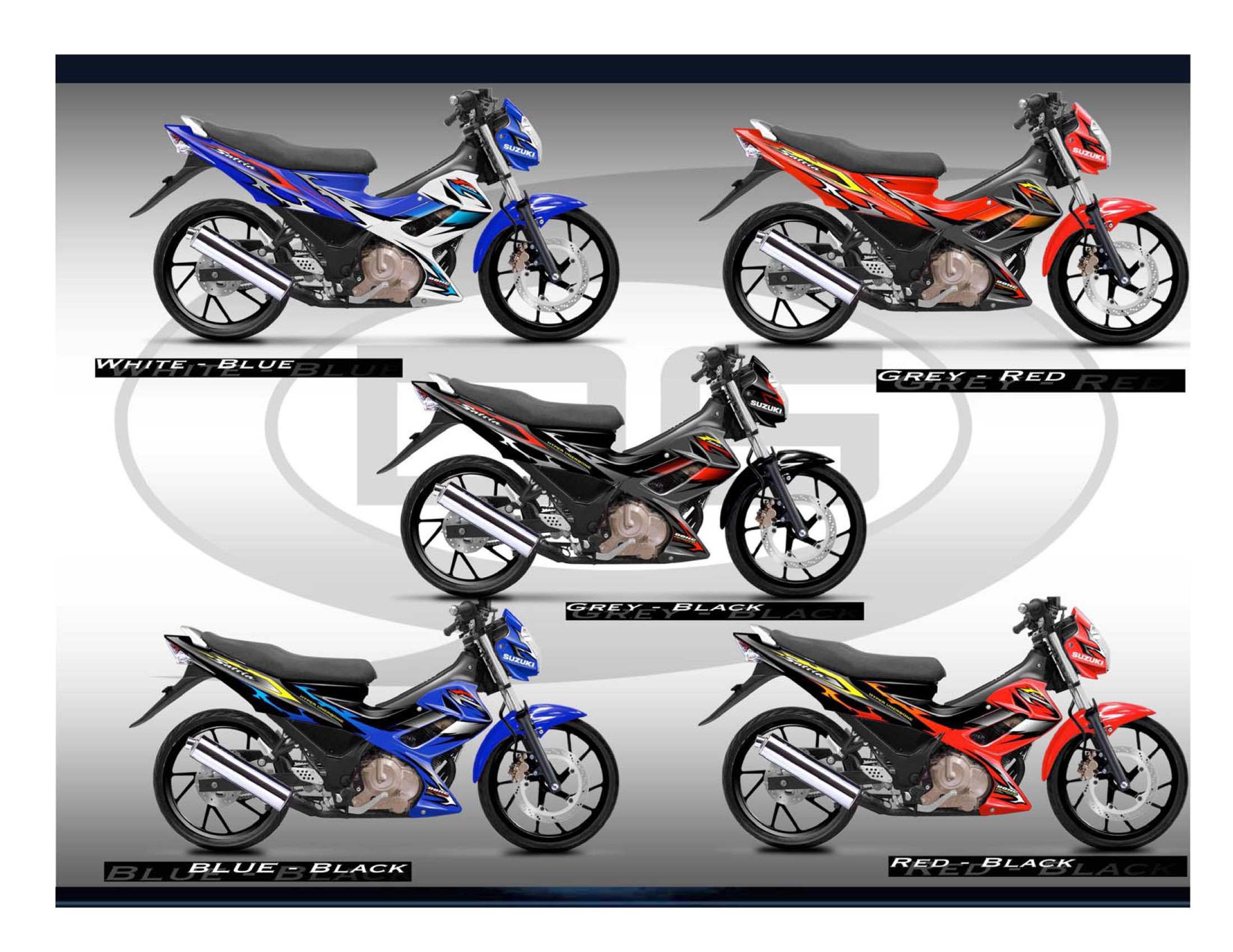 custom striping decal sticker satria fu150 v1 white blue only custom striping decal sticker satria fu150 v1 white blue only