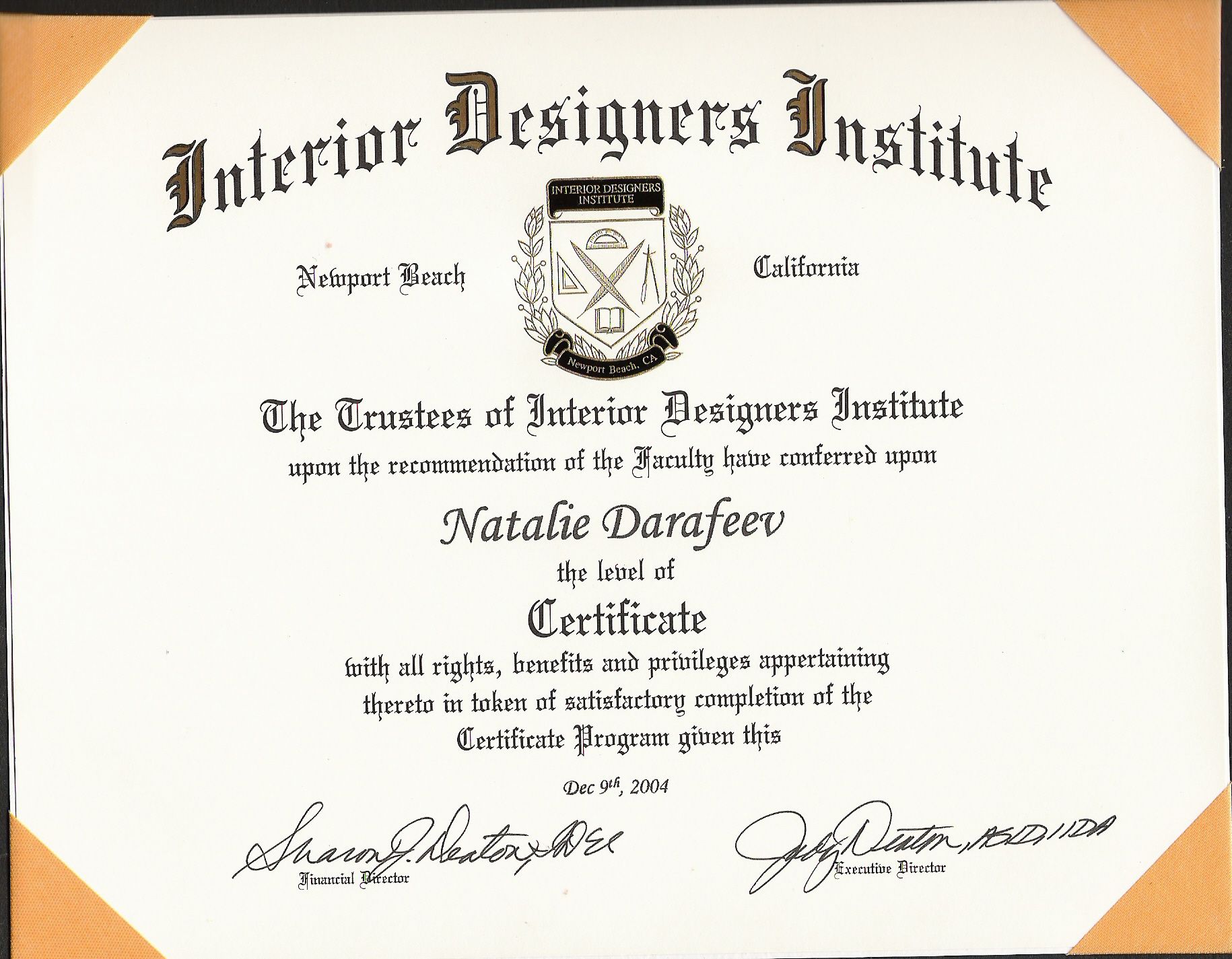 Interior Design Certificate