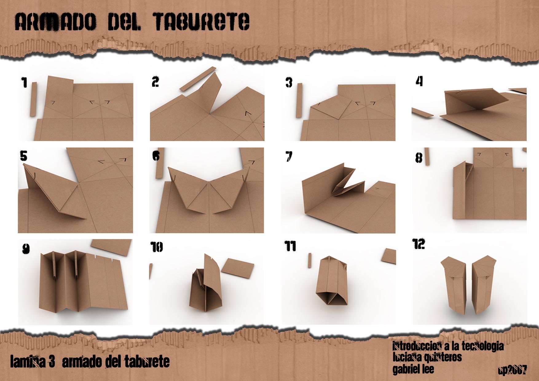 Cardboard Bench By Gabriel Lee At