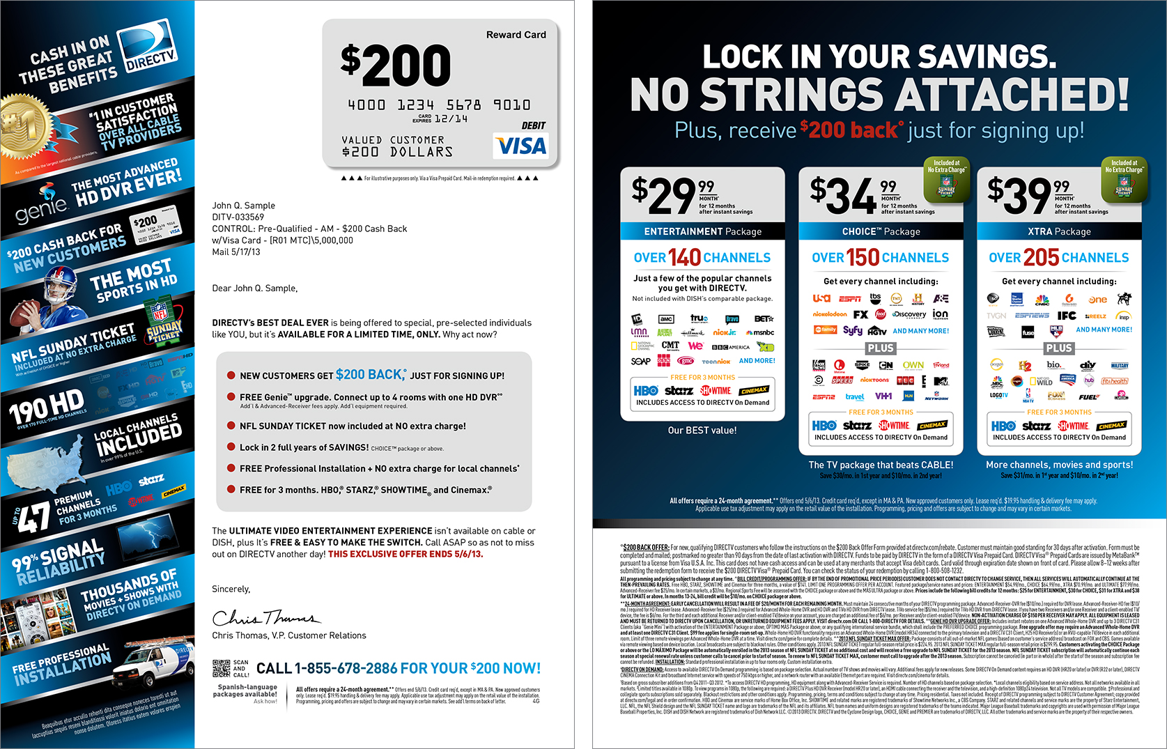 GENERAL DESIGN /// DIRECTV /// DIRECT MAIL + TOWER STANDEE (art + copy