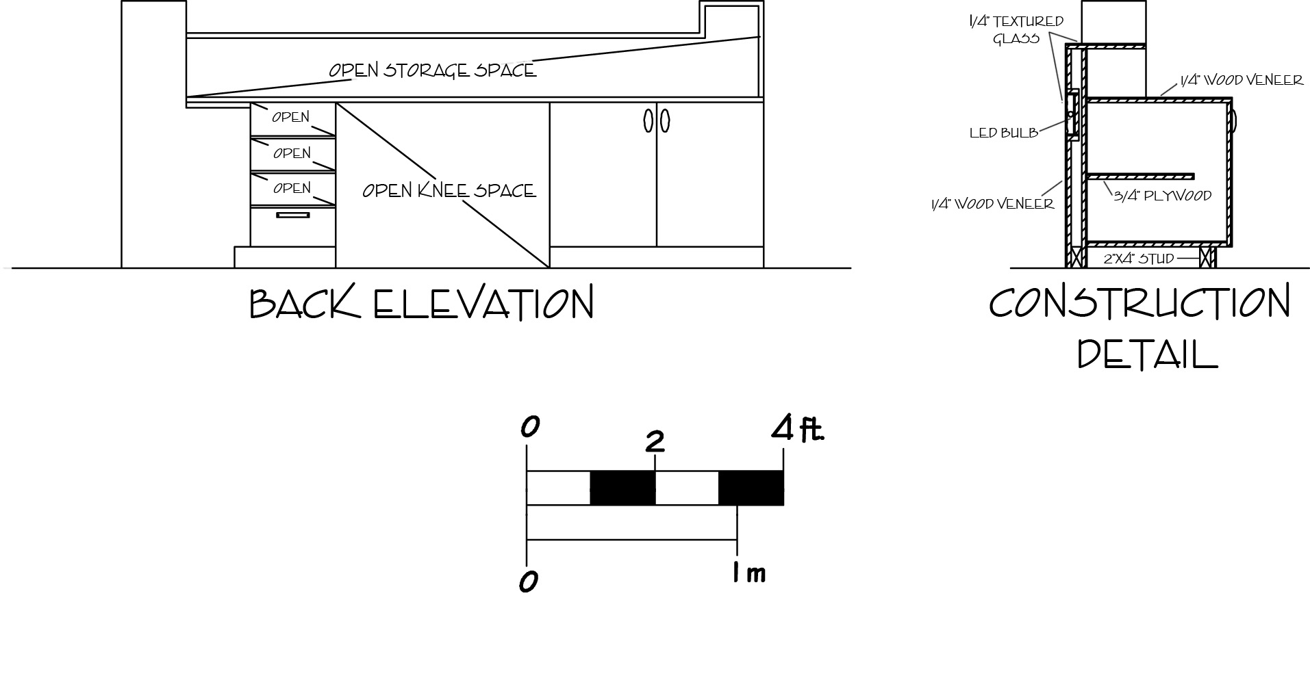 Woodwork Reception Desk Construction Drawings PDF Plans