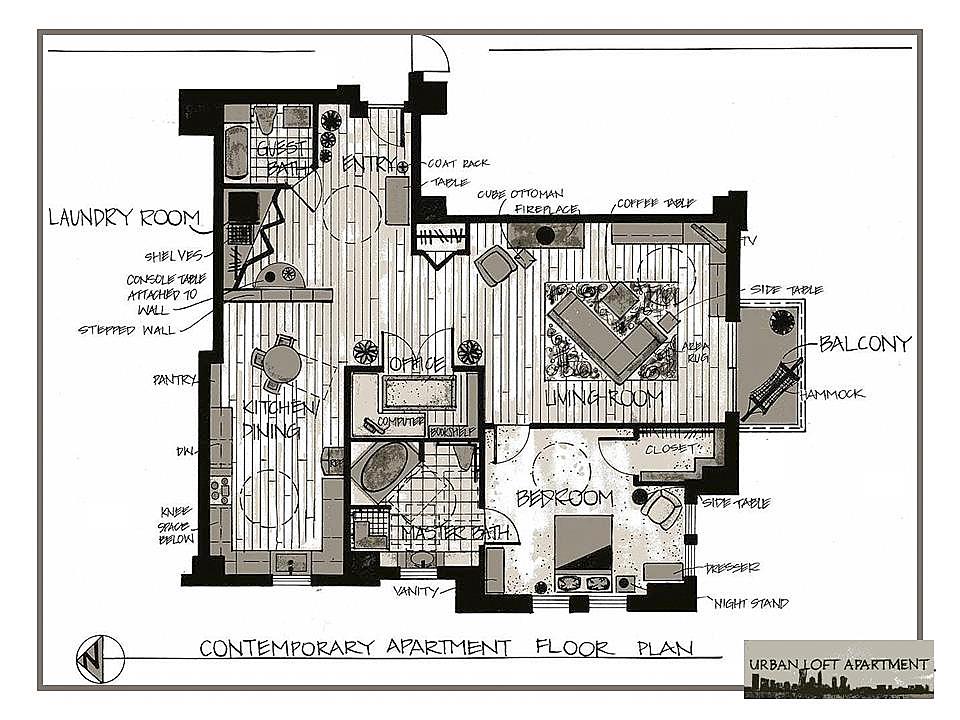 Urban Loft Floor Plan | portfolio by meredith urban van veen at coroflot com Urban Loft Floor Plan | portfolio by meredith urban van veen at coroflot com