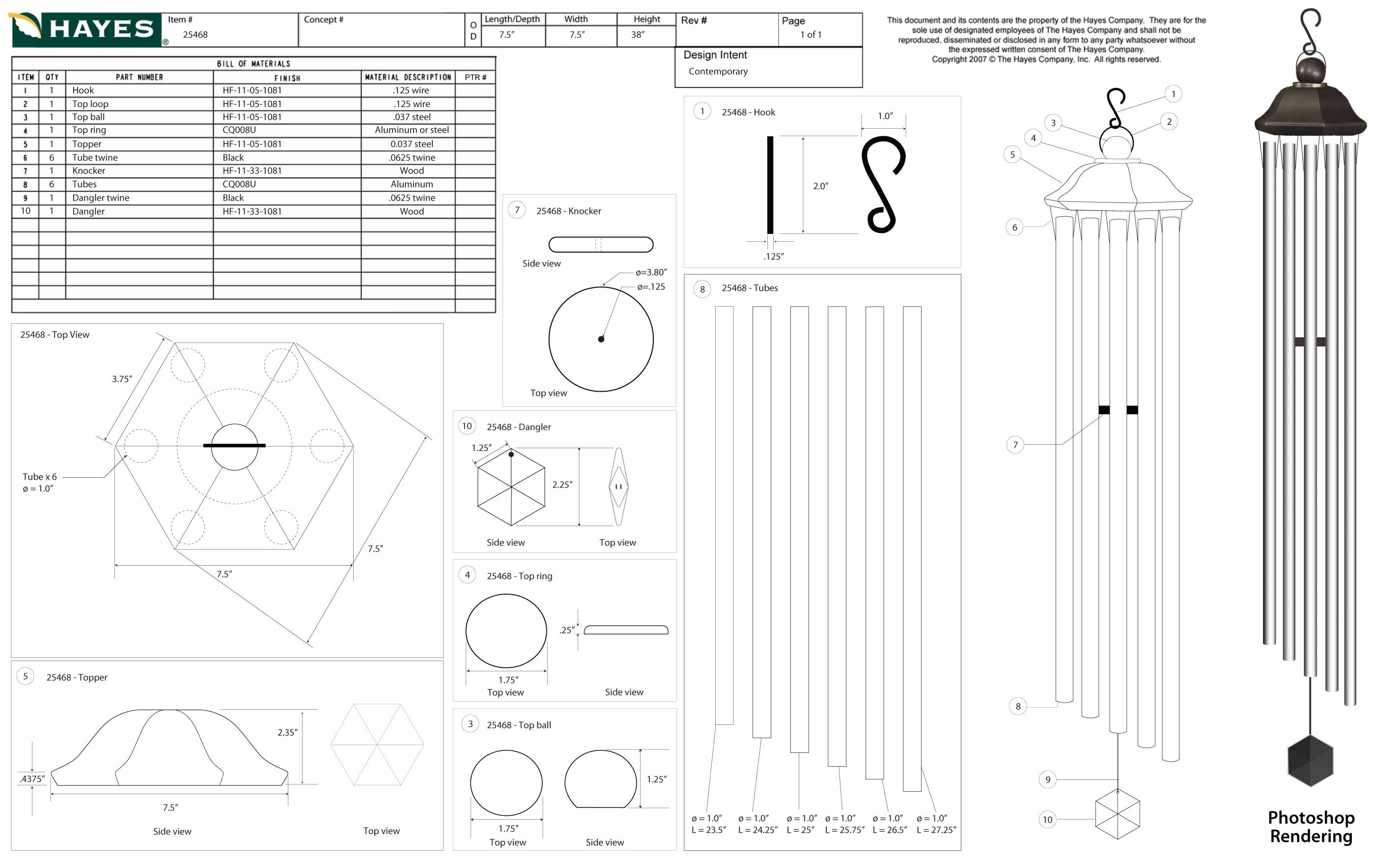 Product Development By Ryan Stringfellow At Coroflot Com Wind Chime Prototype Design Drawing Created In Adobe Ilrator And Rendering Photo