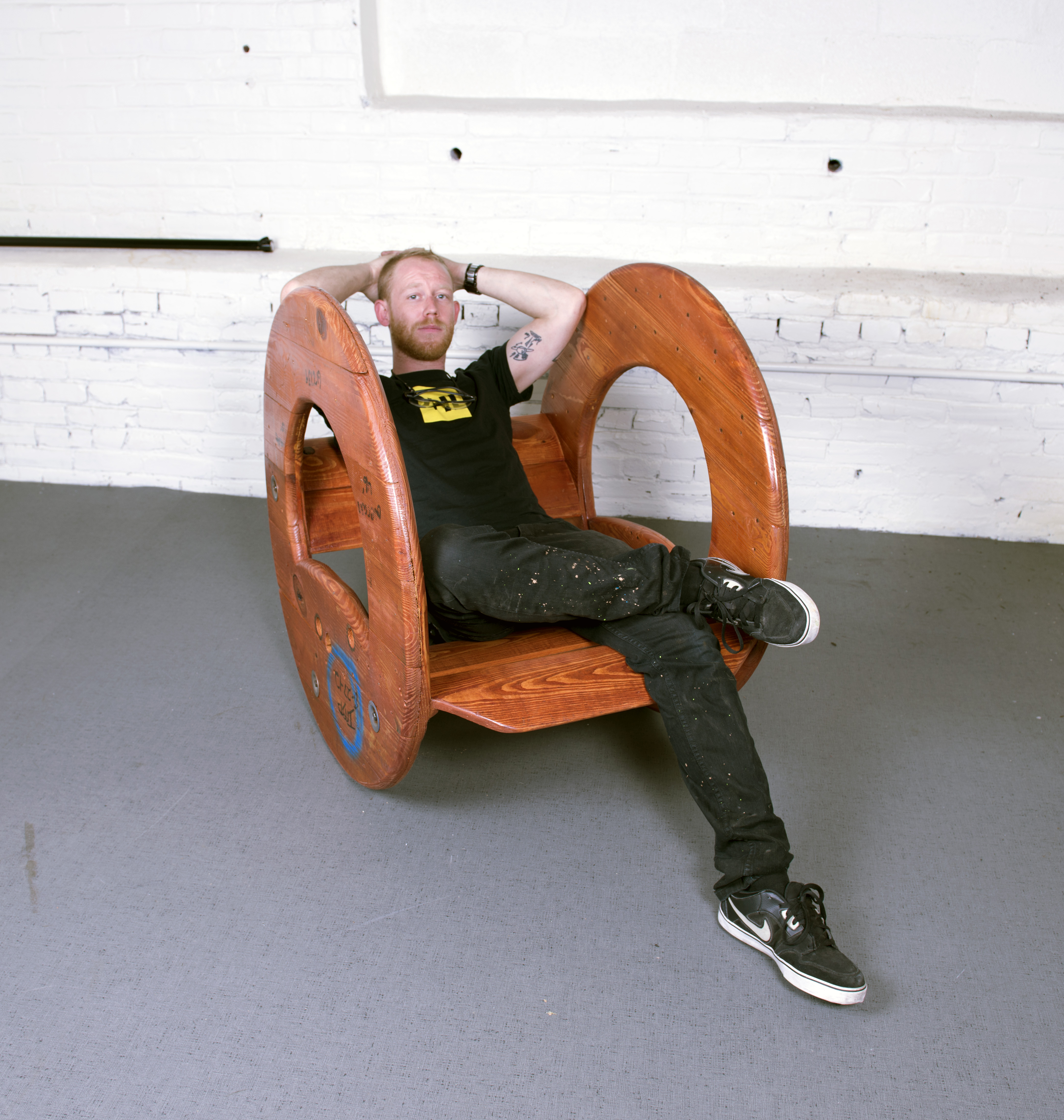 Cable Reel Rocking Chair by Connor McGoey at