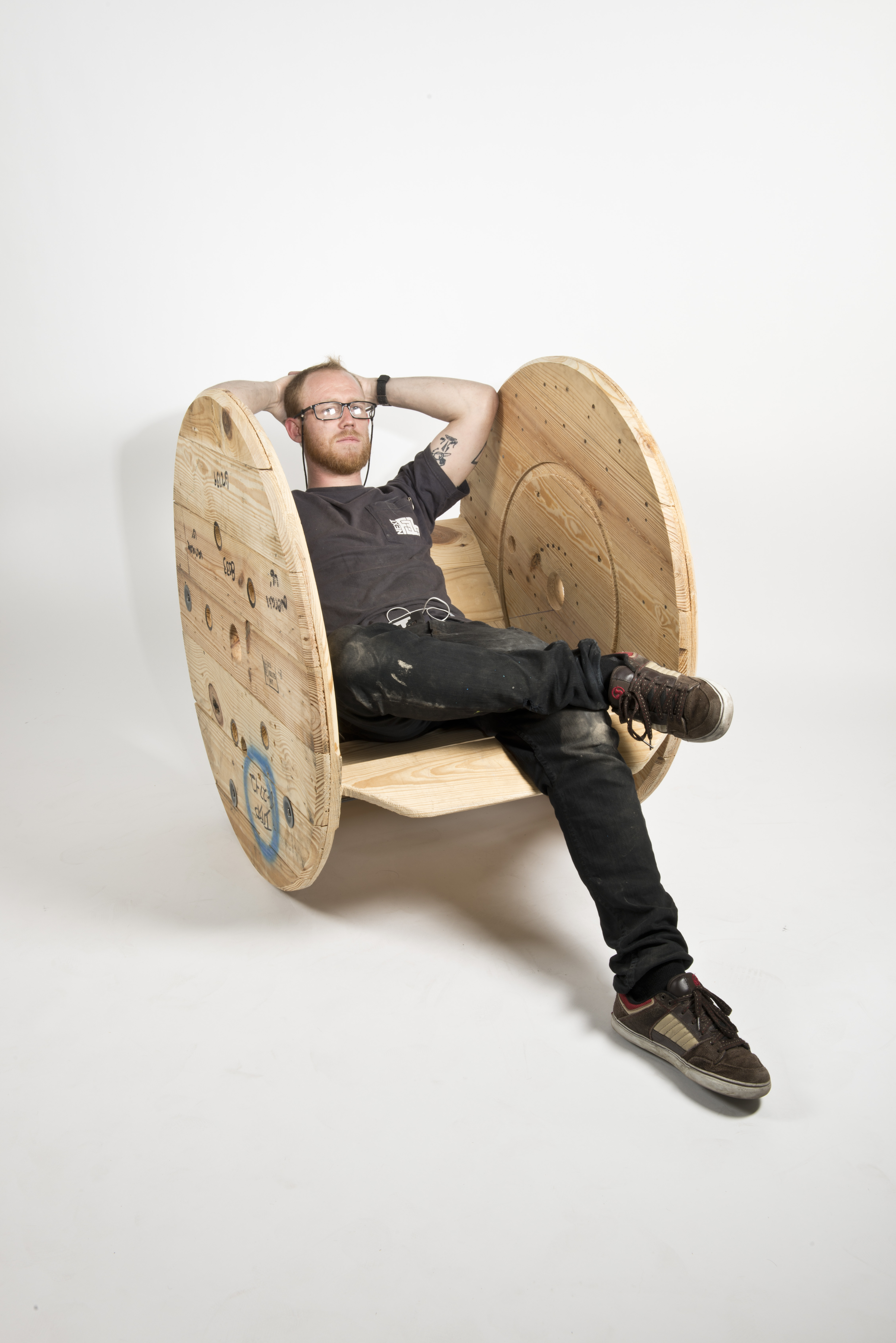 Cable Reel Rocking Chair by Connor McGoey at