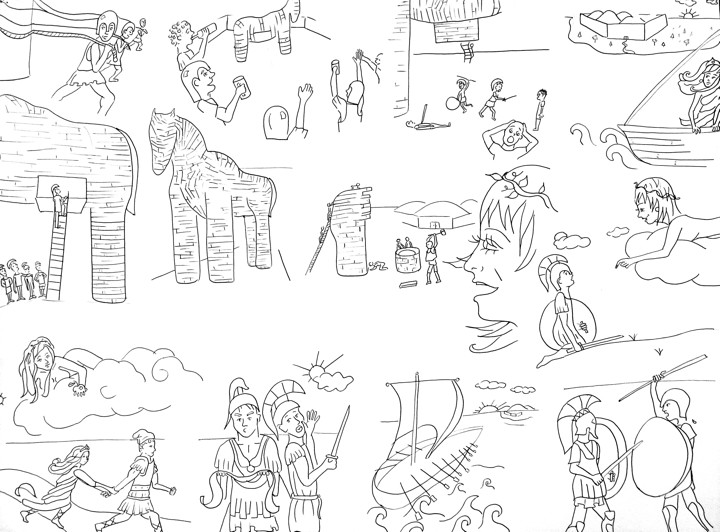 Trojan War Horse Coloring Page Coloring Pages