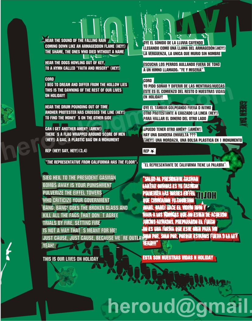 LETRA DE CANCION GREEN DAY letra de cancion green day: