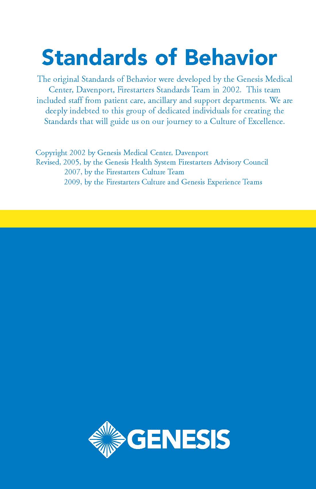 Standards of Behavior Booklet by Heather Behrens at