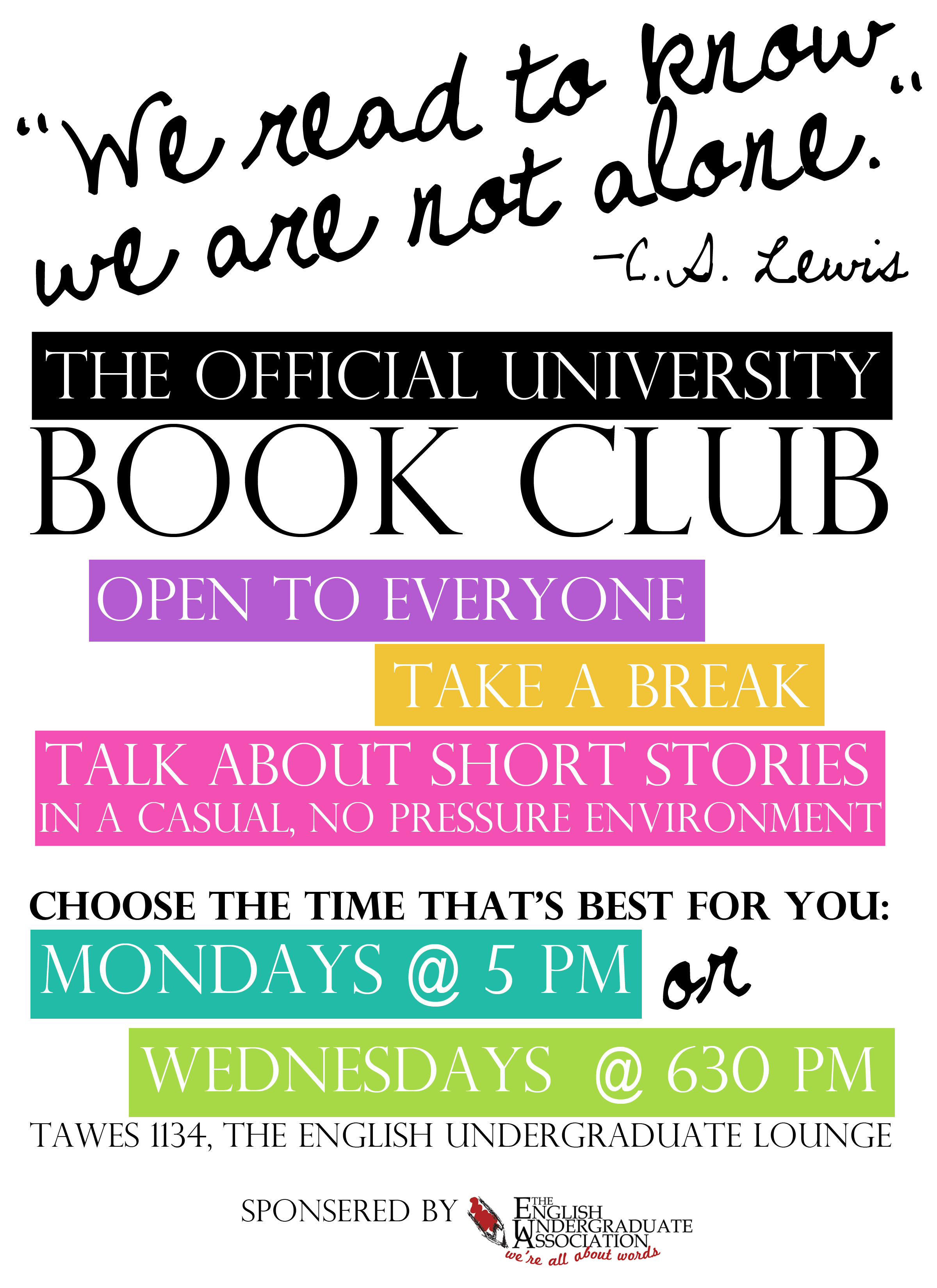 Creative writing club flyer picture