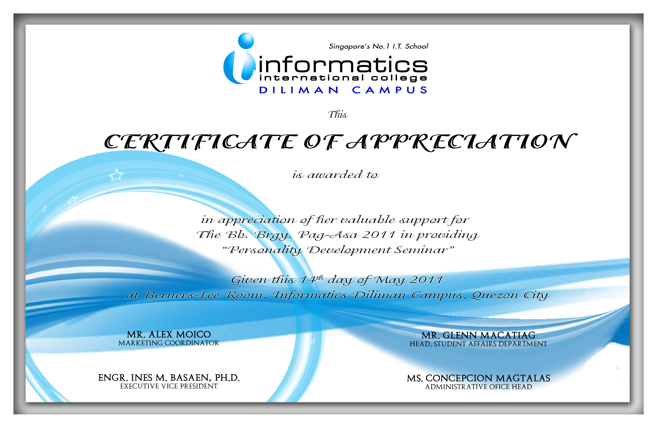 certificate layout design