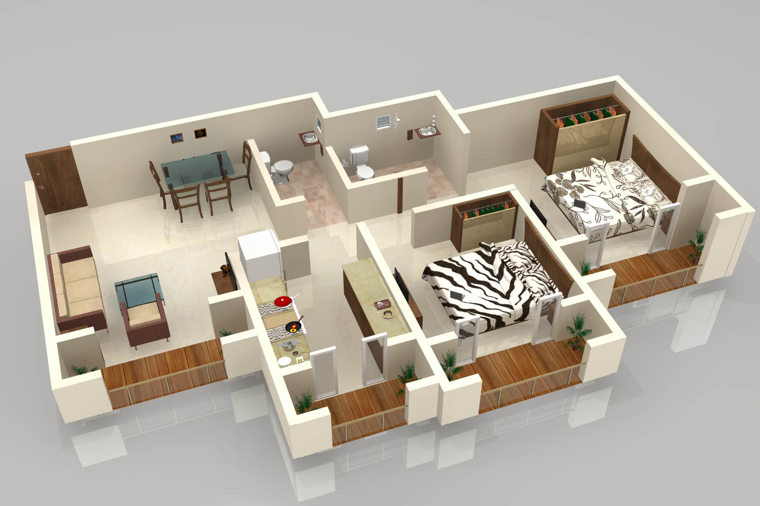 3D Floor Plan Of A Celeb Mansion Modern House