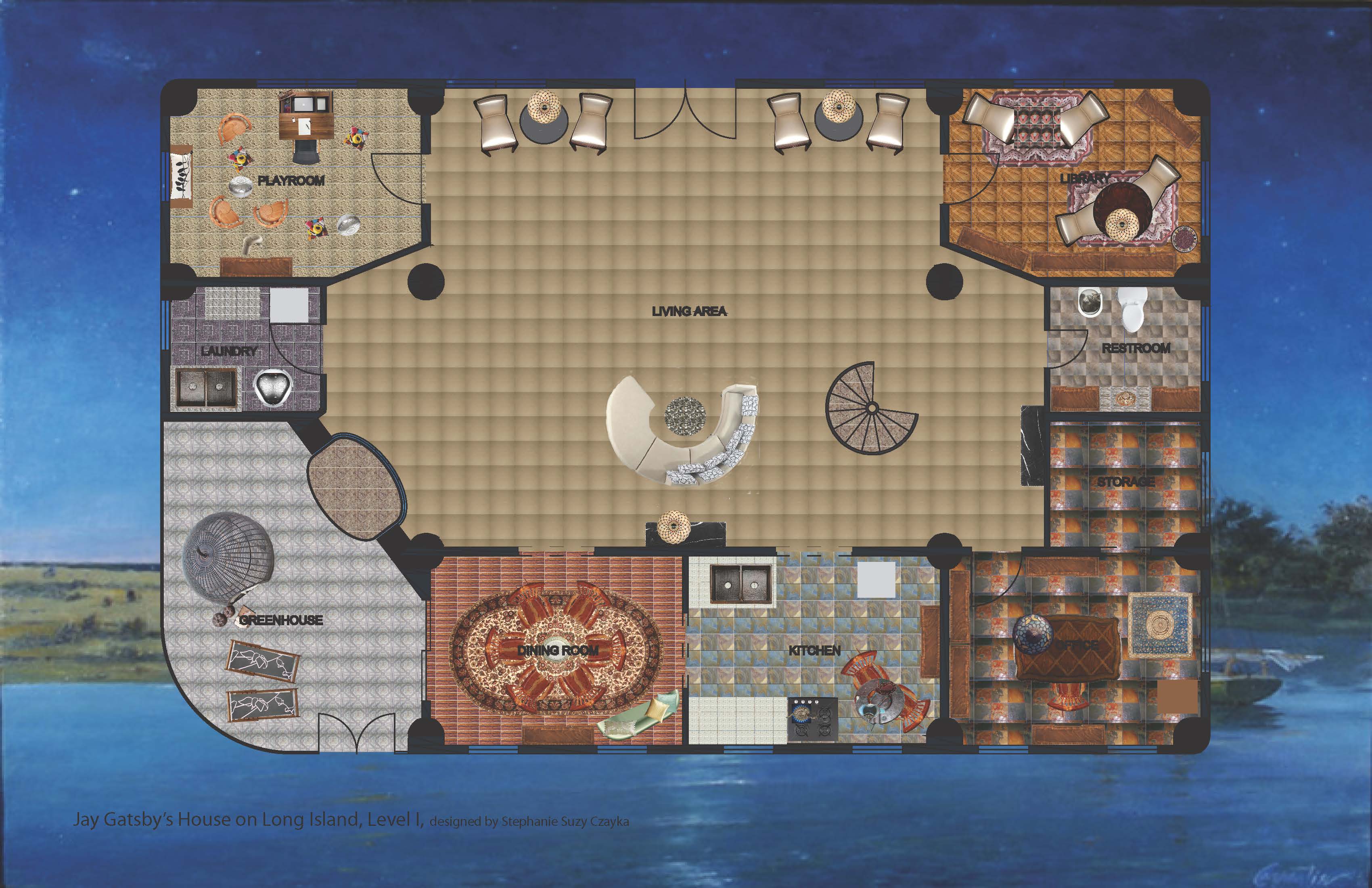 Jay Gatsby's House on Long Island by Stephanie Czayka at