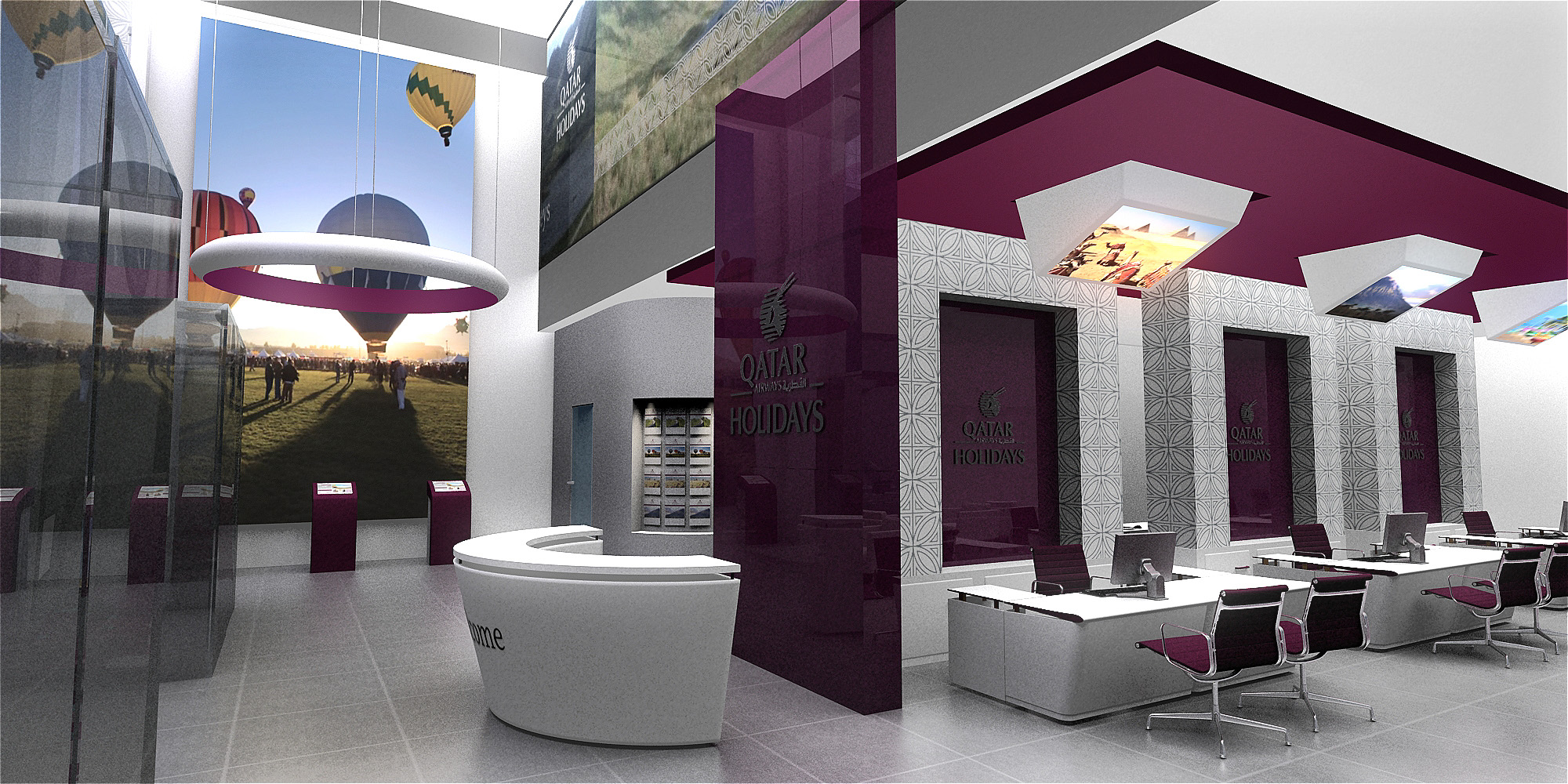 Qatar Airways Holidays Booking Office Visuals by Edward Barrett at