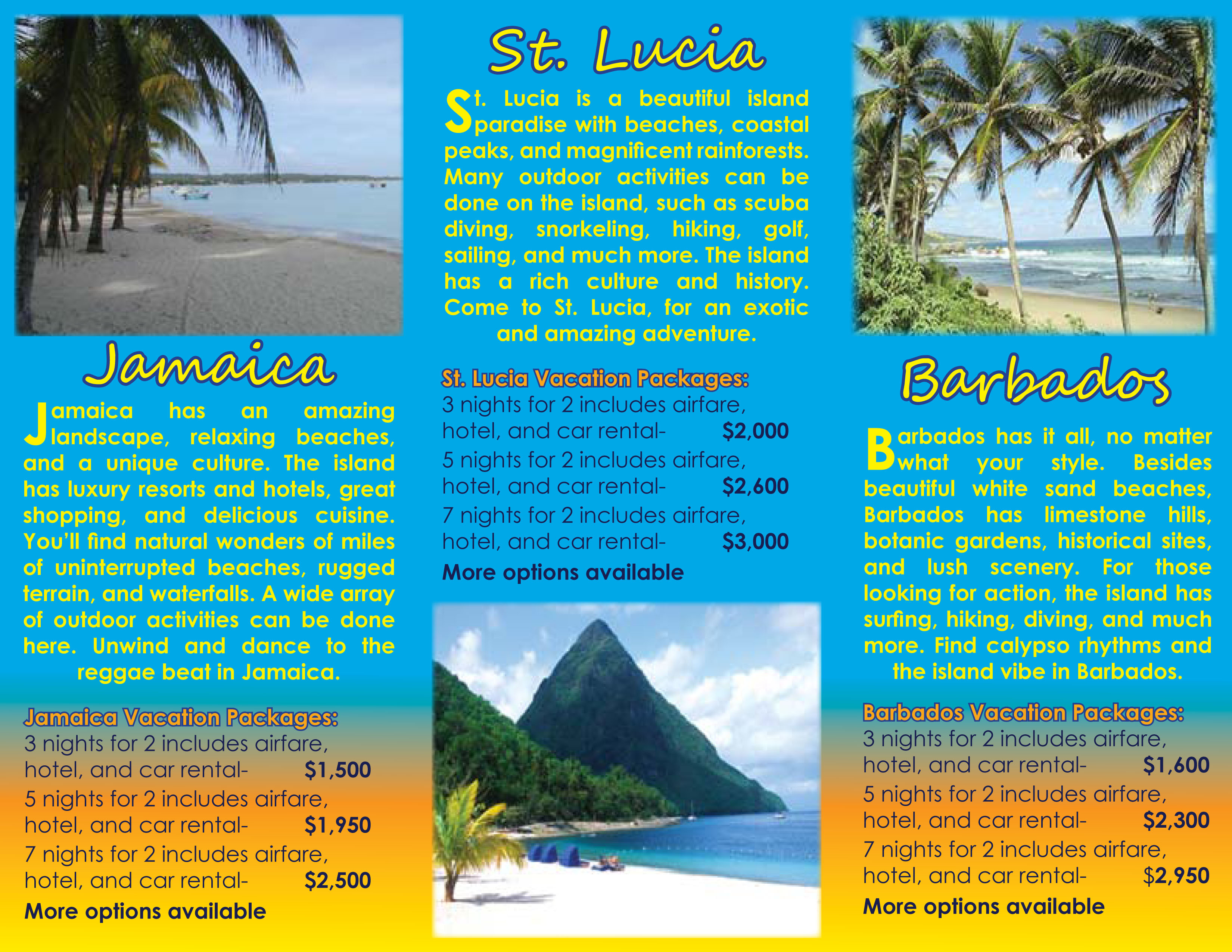 sample page for travel guide one page