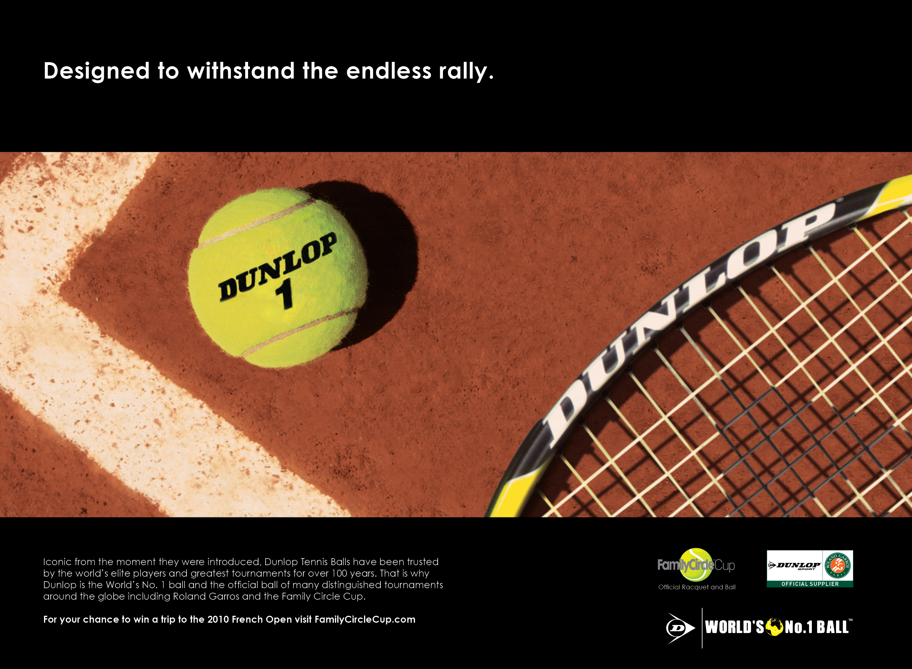 Dunlop tennis Ad for Tennis Magazine by Josh Whiteside at
